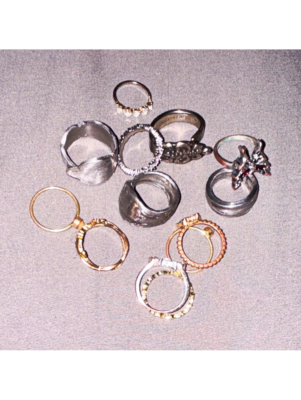 Women’s Fashion Costume Ring Mixed Lot - 13pc Gold & Silver Metal Rings